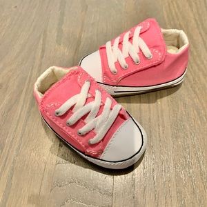 Baby Girl Pink Converse Sneakers Size 3 New
